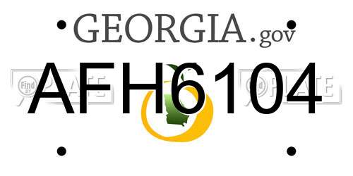 AFH6104 Georgia License Plate