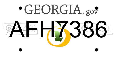 AFH7386 Georgia License Plate