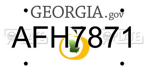 AFH7871 Georgia License Plate