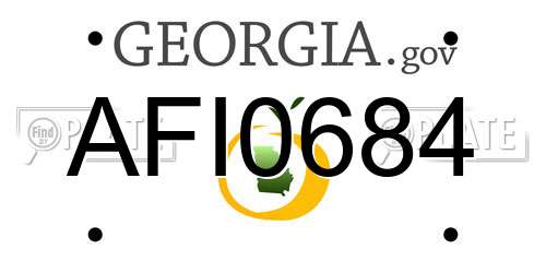 AFI0684 Georgia License Plate