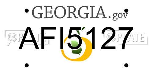 AFI5127 Georgia License Plate