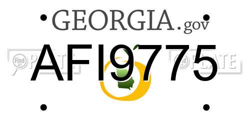 AFI9775 Georgia License Plate