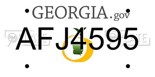 AFJ4595 Georgia License Plate
