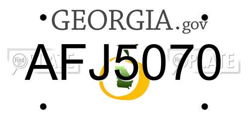 AFJ5070 Georgia License Plate