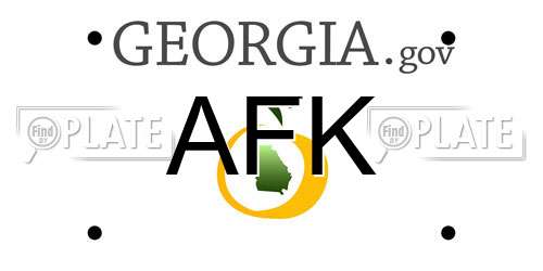AFK Georgia License Plate