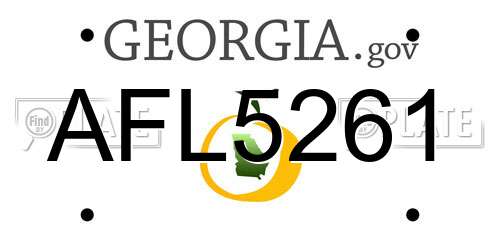 AFL5261 Georgia License Plate