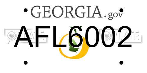 AFL6002 Georgia License Plate