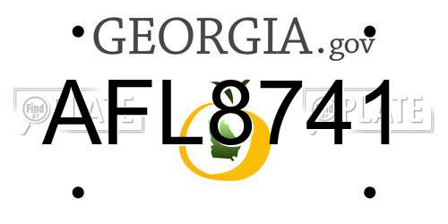 AFL8741 Georgia License Plate