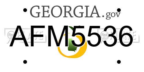 AFM5536 Georgia License Plate