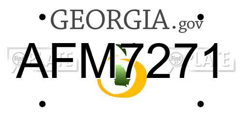 AFM7271 Georgia License Plate