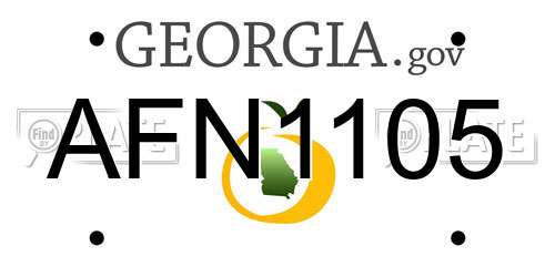 AFN1105 Georgia License Plate