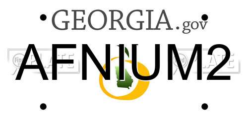 AFNIUM2 Georgia License Plate