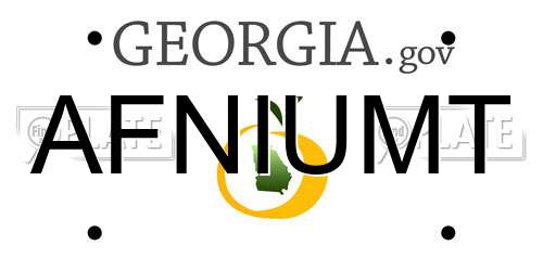 AFNIUMT Georgia License Plate