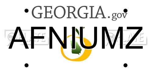 AFNIUMZ Georgia License Plate