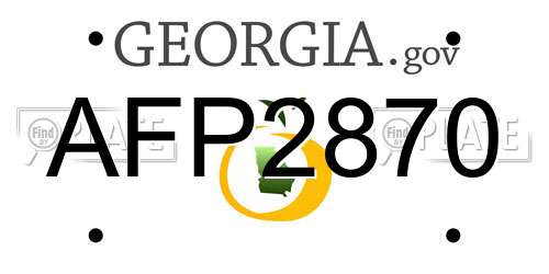 AFP2870 Georgia License Plate