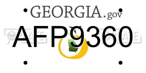 AFP9360 Georgia License Plate