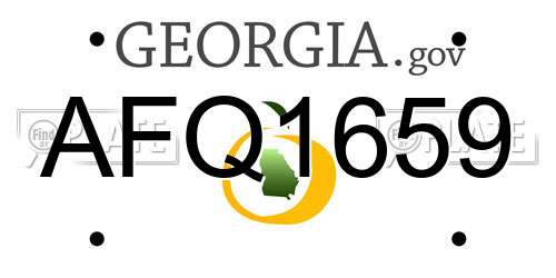 AFQ1659 Georgia License Plate
