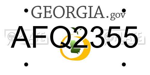 AFQ2355 Georgia License Plate