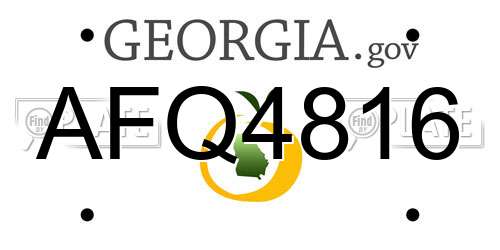 AFQ4816 Georgia License Plate