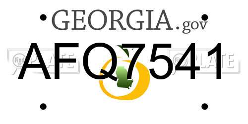 AFQ7541 Georgia License Plate