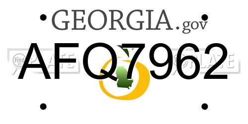AFQ7962 Georgia License Plate