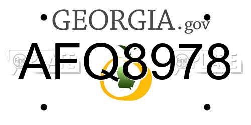 AFQ8978 Georgia License Plate