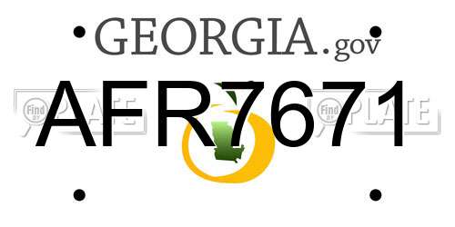 AFR7671 Georgia License Plate