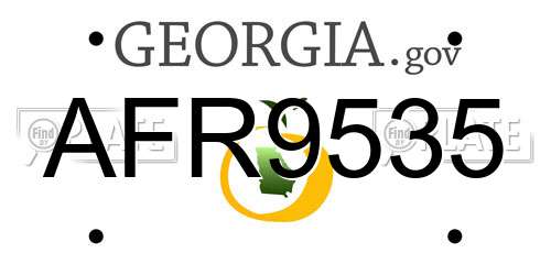 AFR9535 Georgia License Plate