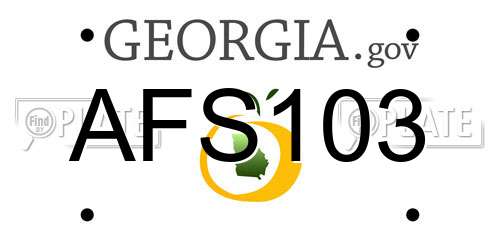 AFS103 Georgia License Plate