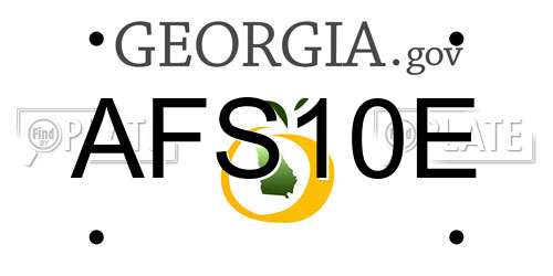 AFS10E Georgia License Plate