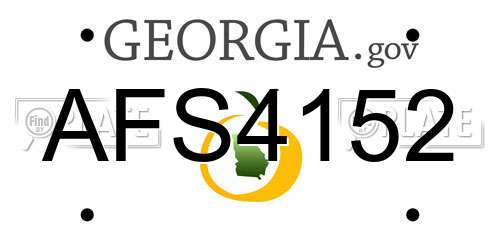 AFS4152 Georgia License Plate