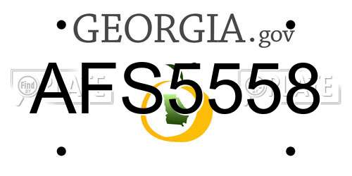 AFS5558 Georgia License Plate