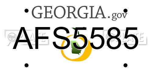 AFS5585 Georgia License Plate