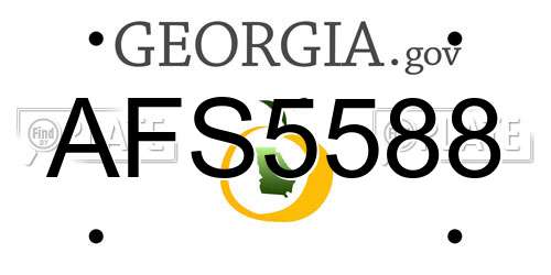AFS5588 Georgia License Plate