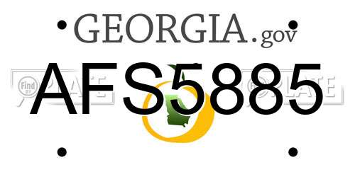 AFS5885 Georgia License Plate