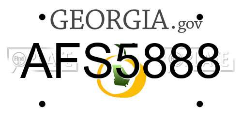 AFS5888 Georgia License Plate