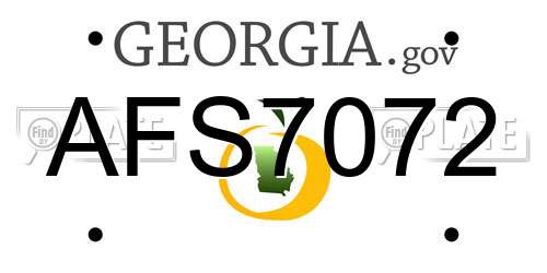 AFS7072 Georgia License Plate