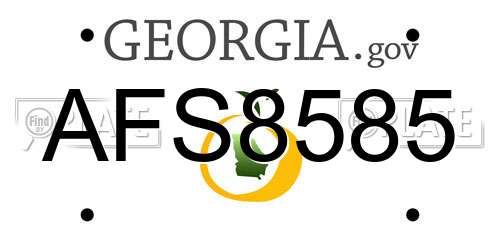AFS8585 Georgia License Plate