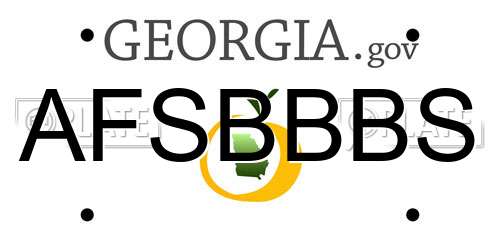 AFSBBBS Georgia License Plate