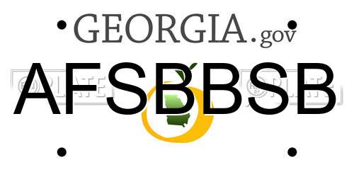 AFSBBSB Georgia License Plate