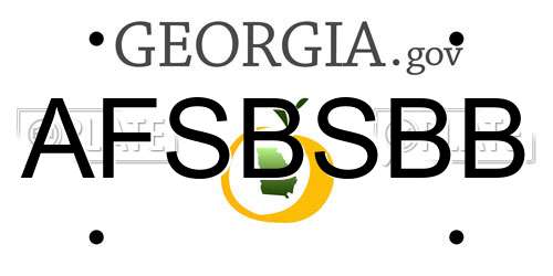 AFSBSBB Georgia License Plate