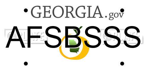 AFSBSSS Georgia License Plate