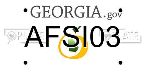 AFSI03 Georgia License Plate