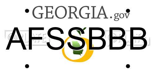 AFSSBBB Georgia License Plate