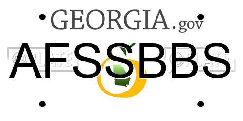 AFSSBBS Georgia License Plate