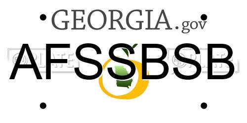 AFSSBSB Georgia License Plate