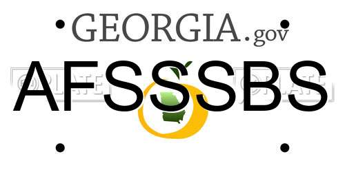 AFSSSBS Georgia License Plate