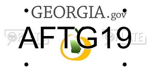 AFTG19 Georgia License Plate