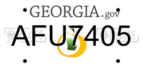 AFU7405 Georgia License Plate