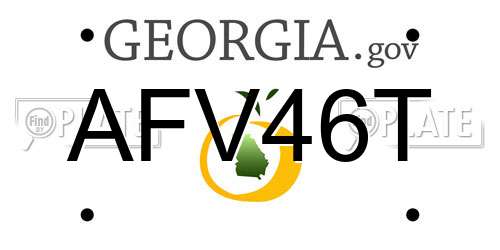 AFV46T Georgia License Plate